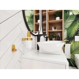 Bisk Nature dozownik do mydła 150 ml ścienny szkło/złoty 05850