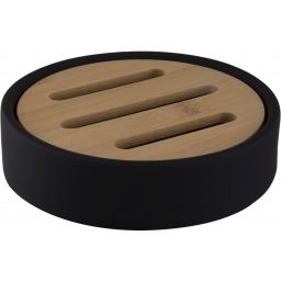 Bisk Umbra mydelniczka stojąca drewno/czarny mat 07982