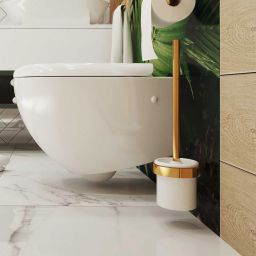 Bisk Nature szczotka toaletowa ścienna szkło/złoty 05911