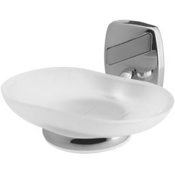 Bisk Oregon mydelniczka ścienna chrom/szkło mrożone 79709