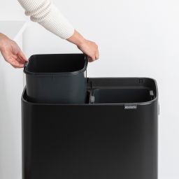 Brabantia Bo Touch Bin Hi pojemnik na odpady 60 l do segregacji czarny mat 130625