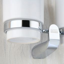 Art Platino Emira kubek do mycia zębów podwójny z uchwytem ściennym biały/chrom EMI-85052