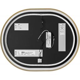 Comad Apollo 2 lustro 70x90 cm owalne z oświetleniem złoty LUSTRO APOLLO 2 900X700