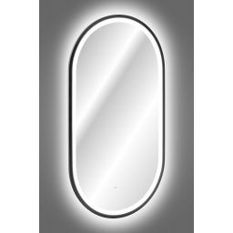 Comad Apollo 2 lustro 50x90 cm owalne z oświetleniem czarny LUSTRO LED CZARNE APOLLO 2 900X500