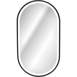Comad Apollo 2 lustro 50x90 cm owalne z oświetleniem czarny LUSTRO LED CZARNE APOLLO 2 900X500