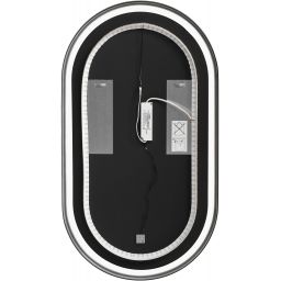 Comad Apollo 2 lustro 50x90 cm owalne z oświetleniem czarny LUSTRO LED CZARNE APOLLO 2 900X500