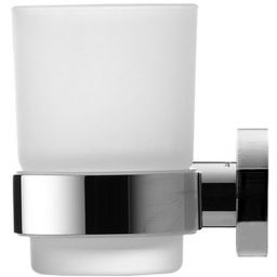 Duravit D-Code kubek do mycia zębów z uchwytem ściennym lewy szkło matowe/chrom 0099191000