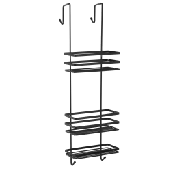 Hyggli Inox półka prysznicowa 25x12,1x79,1 cm zawieszana na kabinę czarna 50-115