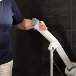 Etac Rex poręcz 85 cm z nóżką ułatwiająca korzystanie z toalety biała 81705050