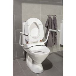 Etac Hi Loo nakładka podwyższająca 6 cm na toaletę z pokrywą i podłokietnikami biała 80301316-2