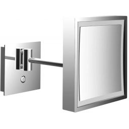Emco Pure (LED) lusterko kosmetyczne 20x20 cm kwadratowe z oświetleniem chrom 109406011