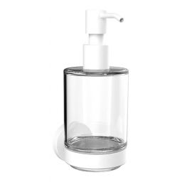 Emco Round dozownik do mydła biały/szkło przezroczyste 432113900