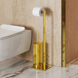 Excellent Riko stojak na papier toaletowy ze szczotką WC złoty połysk DOEX.1650GL