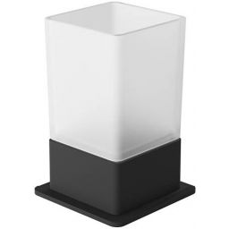 Excellent Riko kubek na szczoteczki szkło/czarny mat DOEX.1614BL