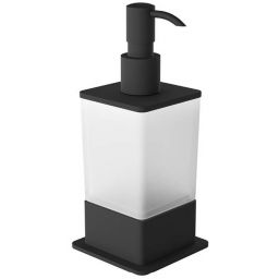Excellent Riko dozownik do mydła 350 ml stojący szkło mrożone/czarny mat DOEX.1616BL