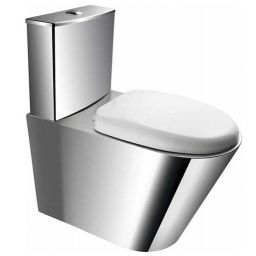 Faneco kompakt WC stojący z deską stal nierdzewna szczotkowana UR2A