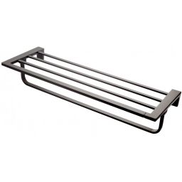 FDesign Piazza półka z wieszakiem na ręcznik czarny mat FD6-PZA-22-22