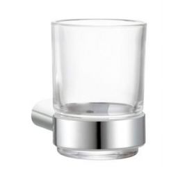Frescor Leo kubek do mycia zębów z uchwytem ściennym szkło bezbarwne/chrom 23.07.00