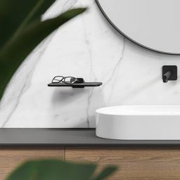 Geesa Shift półka szklana 22 cm efekt czarnego marmuru 919903-06-M6