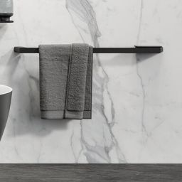 Geesa Shift wieszak na ręcznik 82,1 cm z półką efekt czarnego marmuru 919947-06-821