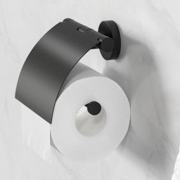 Geesa Nemox Black uchwyt na papier toaletowy z pokrywą czarny 916508-06