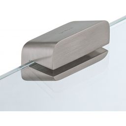 Geesa Shift uchwyt na papier toaletowy podwójny z półką szczotkowana stal nierdzewna/szkło przezroczyste 919948-05