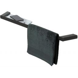 Geesa Shift wieszak na ręcznik 85 cm z półką czarny/szkło przezroczyste 919954-06-850