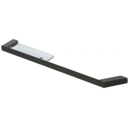 Geesa Shift wieszak na ręcznik 85 cm z półką czarny/szkło przezroczyste 919954-06-850