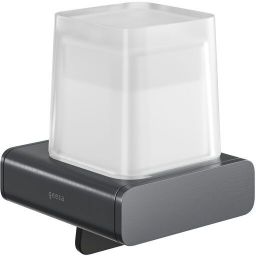 Geesa Shift dozownik do mydła 200 ml ścienny czarny metal szczotkowany/szkło mat 919916-09