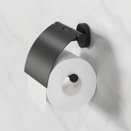 Geesa Nemox Black uchwyt na papier toaletowy z pokrywą czarny 916508-06