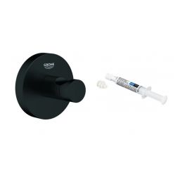 Zestaw Grohe Start wieszak na ręcznik czarny i klej montażowy QuickGlue (411732430, 41127000)