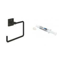 Zestaw Grohe Start Cube wieszak na ręcznik czarny i klej montażowy QuickGlue (409752430, 41127000)
