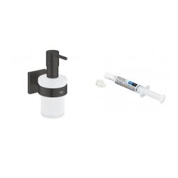 Zestaw Grohe Start Cube dozownik do mydła 160 ml czarny i klej montażowy QuickGlue (410982430, 41127000)