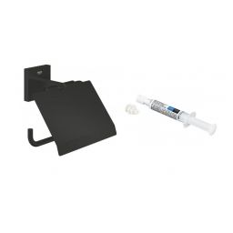 Zestaw Grohe Start Cube uchwyt na papier toaletowy czarny i klej montażowy QuickGlue (411022430, 41127000)