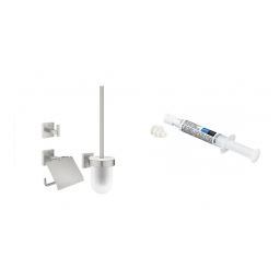 Zestaw Grohe Start Cube akcesoria łazienkowe 3 szt stal nierdzewna i klej montażowy QuickGlue (41123DC0, 41127000)