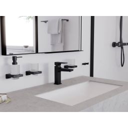 Hansgrohe AddStoris dozownik do mydła 200 ml ścienny szkło/czarny mat 41745670
