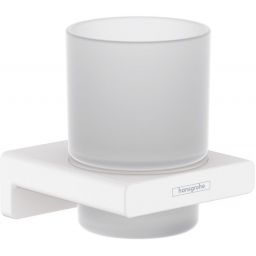 Hansgrohe AddStoris kubek na szczoteczki do zębów ścienny szkło matowe/biały mat 41749700