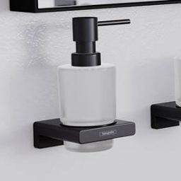Hansgrohe AddStoris dozownik do mydła 200 ml ścienny szkło/czarny mat 41745670