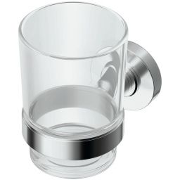 Ideal Standard IOM kubek do mycia zębów z uchwytem ściennym szkło przezroczyste/chrom A9121AA