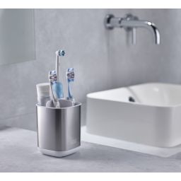 Joseph Joseph Easy Store kubek na szczoteczki biały-srebrny 70530