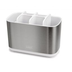 Joseph Joseph Easy Store Steel pojemnik na szczoteczki do zębów srebrny/biały 70531