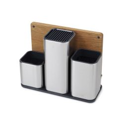Joseph Joseph 100 Collection organizer kuchenny z deską stal/drewno 95026