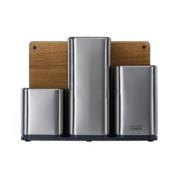 Joseph Joseph 100 Collection organizer kuchenny z deską stal/drewno 95026