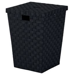 Kela Alvaro kosz na bieliznę z pokrywą czarny 23070