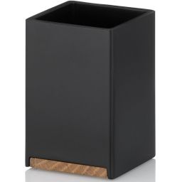 Kela Cube kubek na szczoteczki stojący czarny/brązowy 23687
