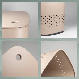 Kela Malaga kosz na bieliznę i pranie 60 l beżowy KE-23968