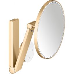 Keuco Cosmetic mirrors lusterko kosmetyczne 21,2x31,4 cm okrągłe z oświetleniem mosiądz szczotkowany 17612259002