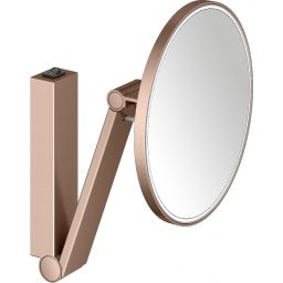 Keuco Cosmetic mirrors lusterko kosmetyczne 21,2x31,4 cm okrągłe z oświetleniem czerwone złoto szczotkowane 17612299004