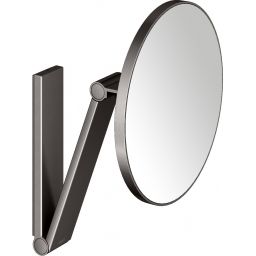 Keuco Cosmetic mirrors lusterko kosmetyczne 21,2x31,4 cm okrągłe z oświetleniem tytan czarny szczotkowany 17612350000
