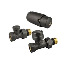 KFA Armatura Komfort Pro zestaw termostatyczny prosty grafit 757-030-61-BL